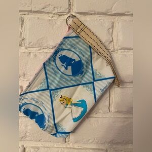 Handmade insulated Alice in wonderland wristlet pouch perfect for a snack/ meds